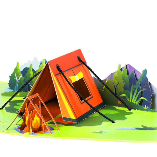 3D Pop Up Card - Camping Tent
