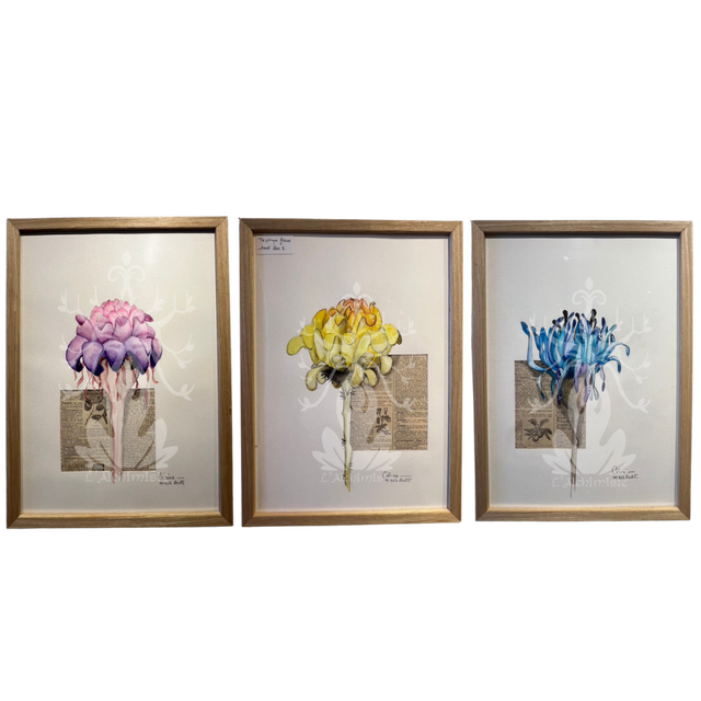 Triptyque fleurs