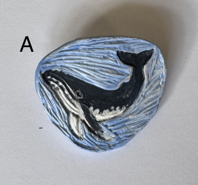 Humpback Whale Ceramic Brooches 