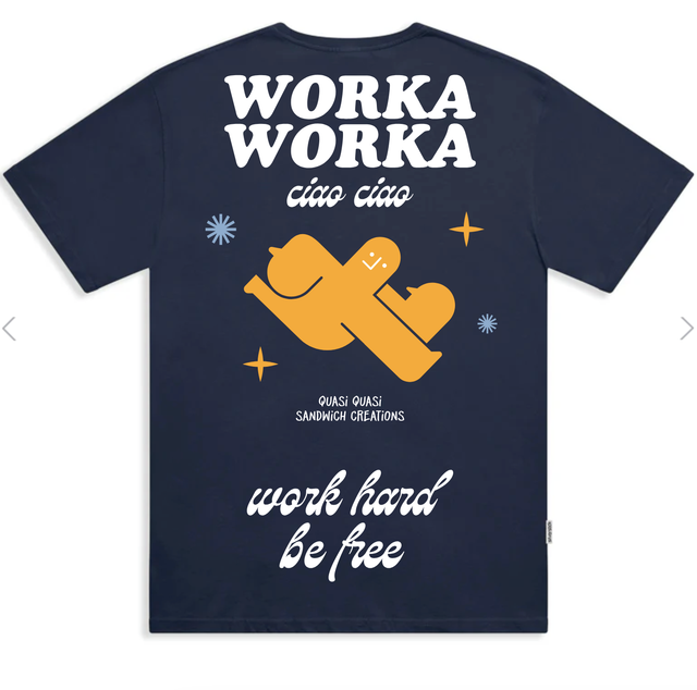WORK HARD, BE FREE TEE - Navy Blue