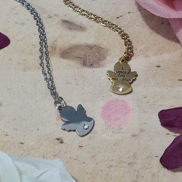 Collier "Ange" personnalisable or ou argent