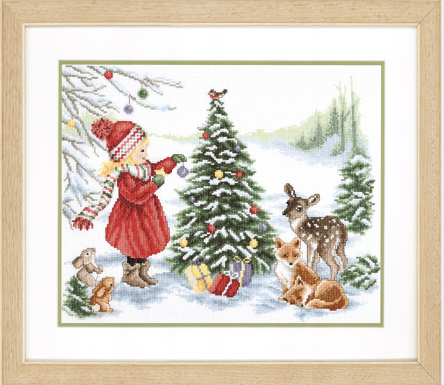 Counted Cross Stitch Kit: Decorating for Christmas 