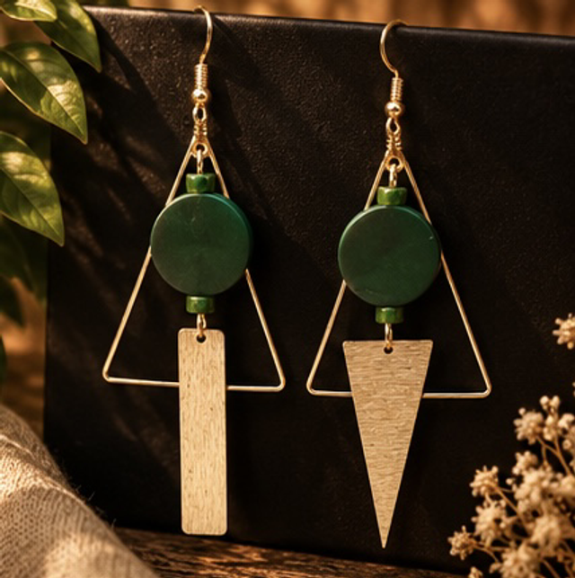 Boucles EVASION asymétrique verte