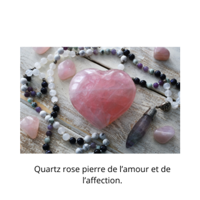 Quartz rose en forme de coeur