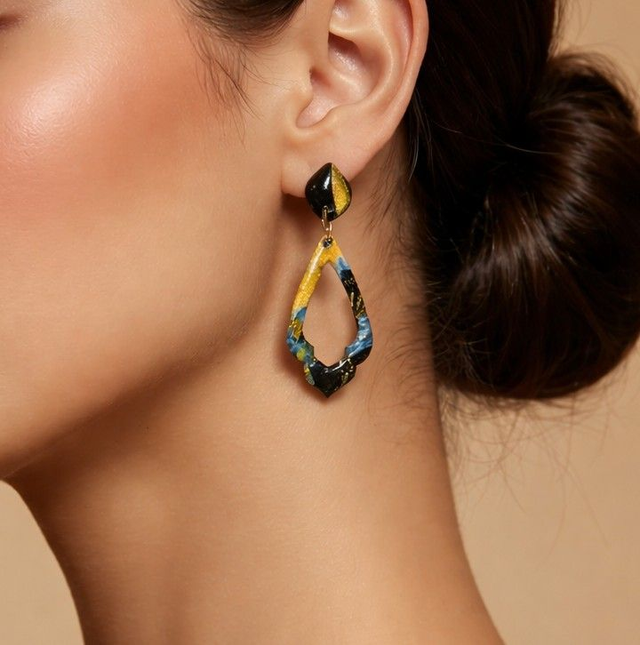Boucles d'oreilles Black and gold