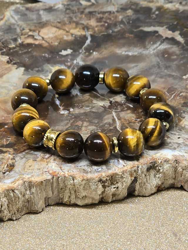 Bracelet Œil de tigre XL en 1,2 cm 