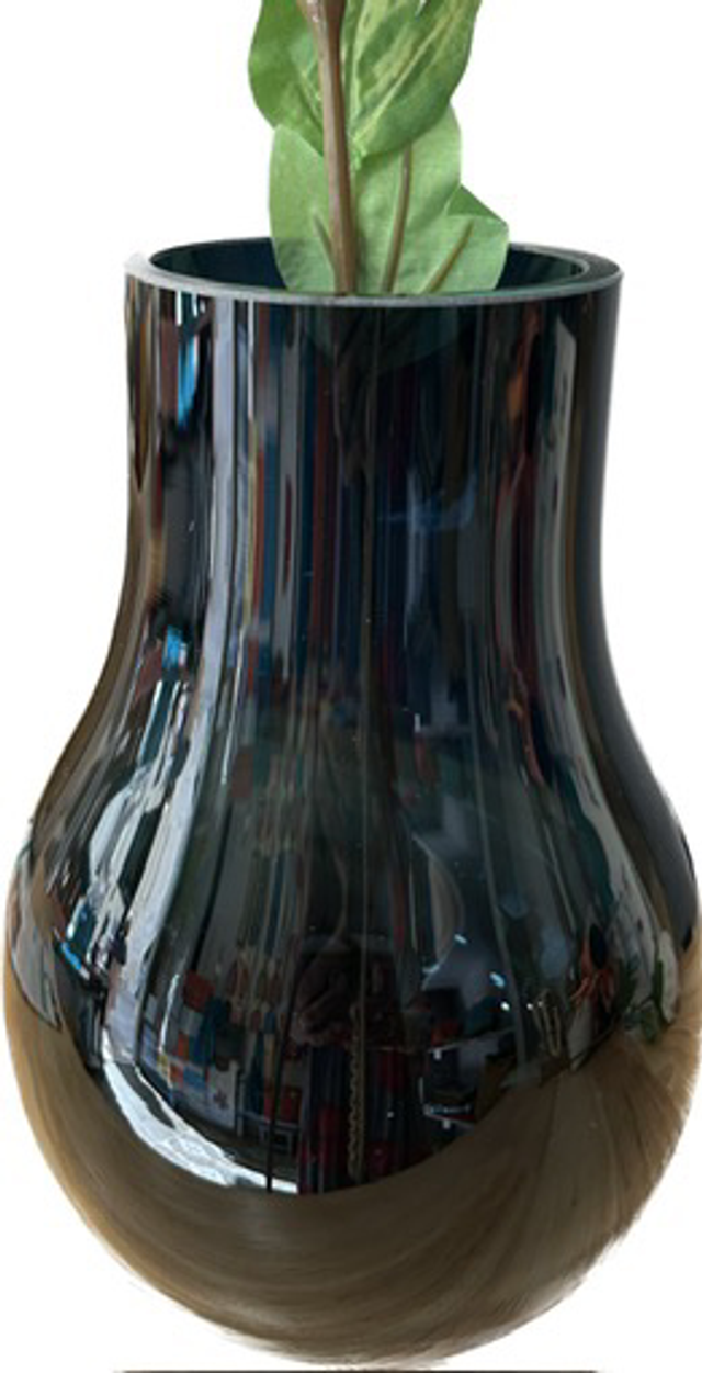 Vase en verre bleu profond grand modèle