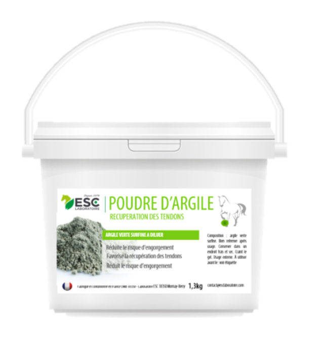 Argile Verte Chevaux – Format poudre – A reconstituer – Récupération tendons cheval