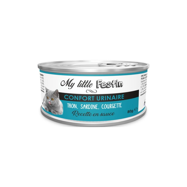 Pâtée  santé pour chat confort urinaire - 80gr sauce - thon, sardine &amp; courgette