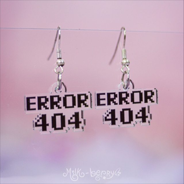 Boucles d'Oreilles Acrylique Pixel Error 404