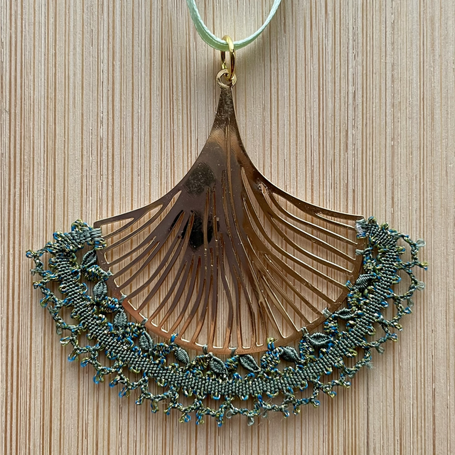 Pendentif éventail - vert