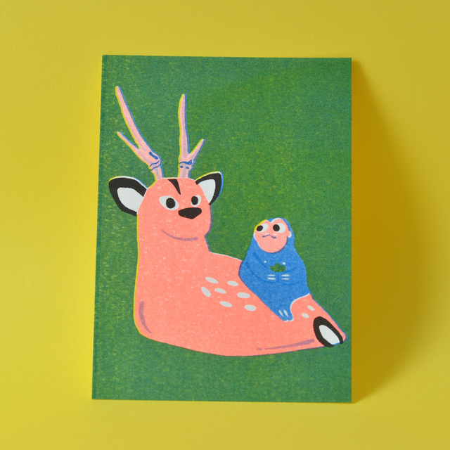 Carte postale RISO Les jouets folkloriques japonais : Shika