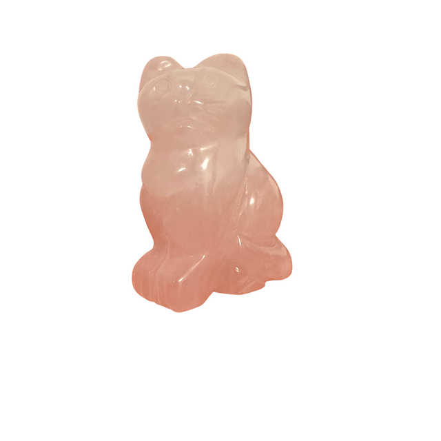 Figurine Chat ~ Quartz Rose 