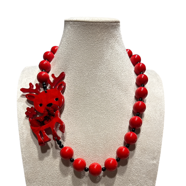 Collana renna rosso - 26CC-10