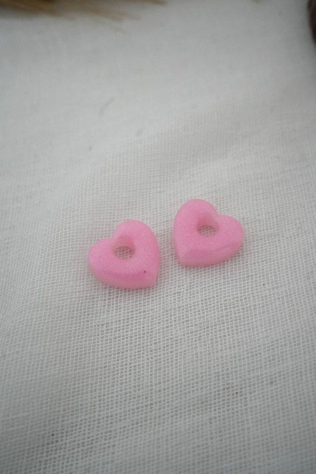 Moyennes pampilles coeurs roses