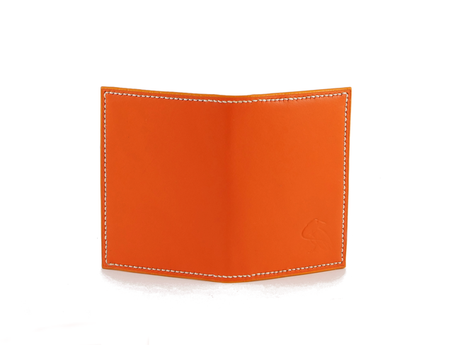 Porte-Cartes MADO Orange avec doublure tissu japonais motif Mont Fuji