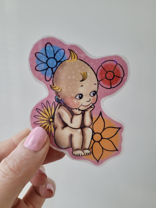 Kewpie Floral Sticker