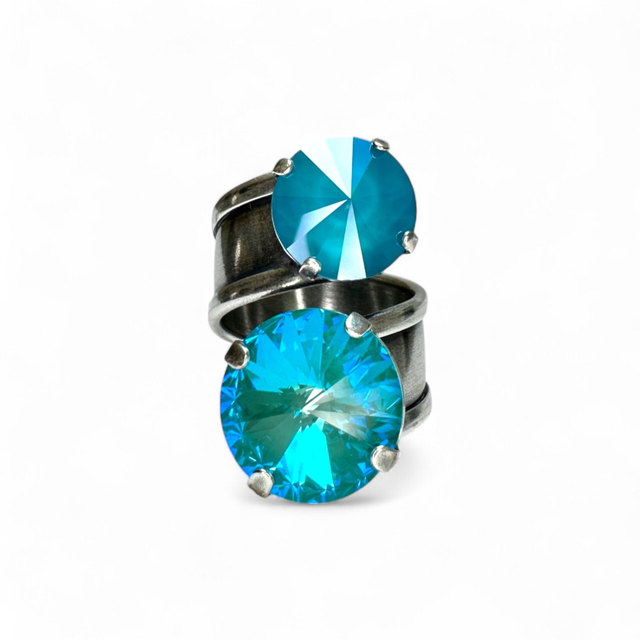 Ring DUO  Blaue Lagune, Türkis