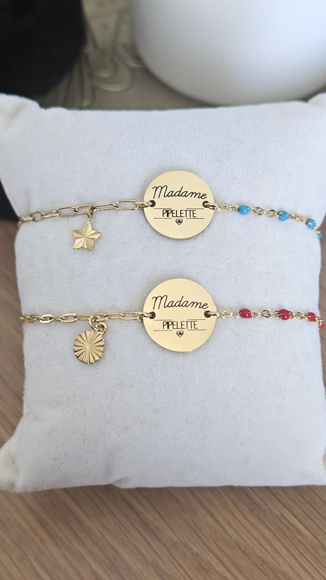 Bracelet chaîne &quot;madame pipelette &quot;