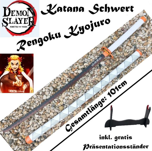 NEU DEMON SLAYER Rengoku Samurai Katana Schwert 101cm für Cosplay Fans NEW LARP