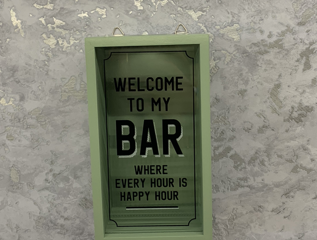 Green garden bar mdf bottle opener with glass window 