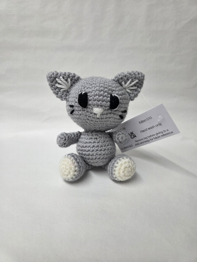 Grey Kitten Crochet Toy - UKCA Tested - KL-065