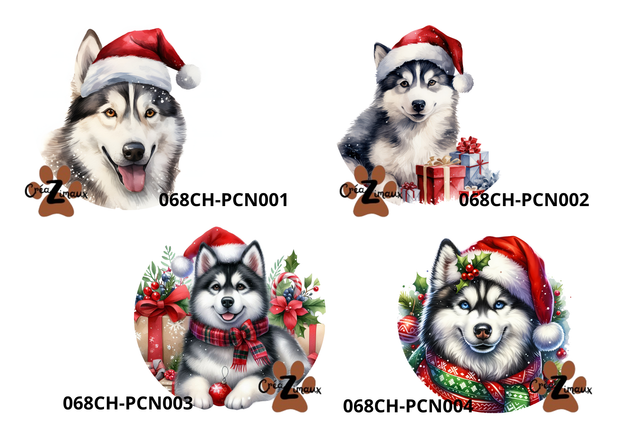 Porte clé Husky modèle Noël 