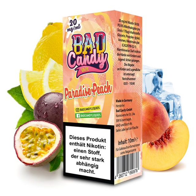 BAD CANDY Paradise Peach Nikotinsalz Liquid 10 ml
