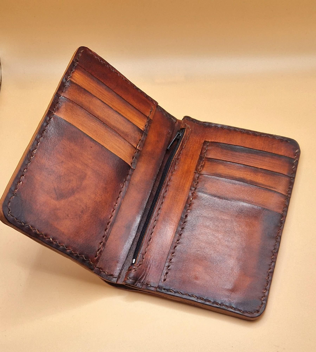 Portefeuille cuir marron