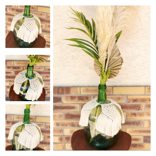 Décor de bonbonne en macramé