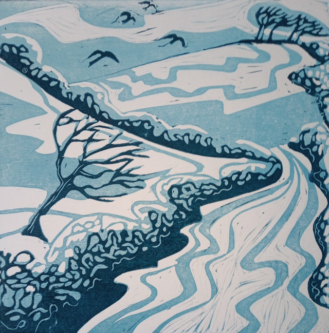 Christmas Card pack of 5 Winter Walk at Wheddon Cross