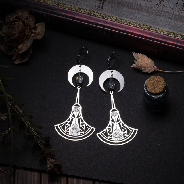 "moonroes" boucle d'oreille en acier inoxydable 