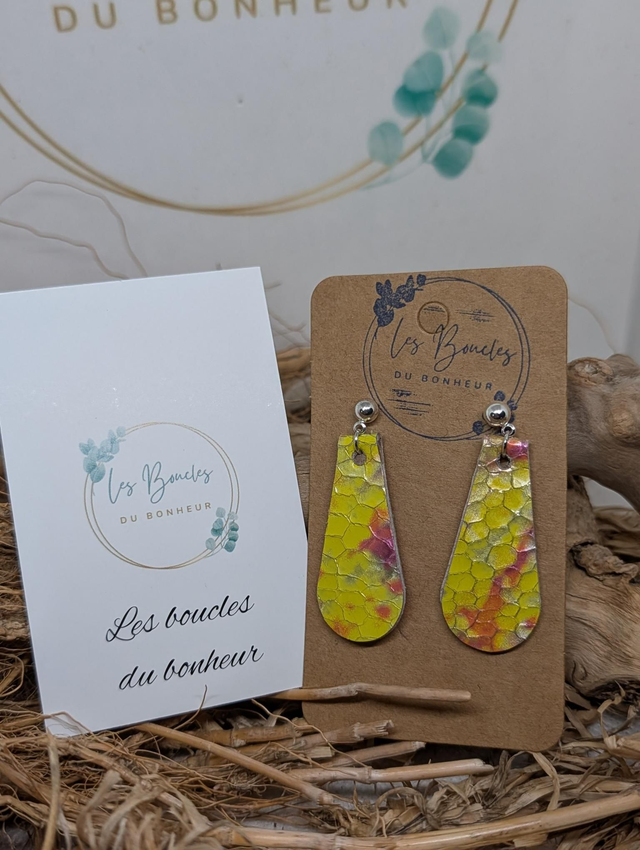 Boucles d'oreilles Simply jaune s010