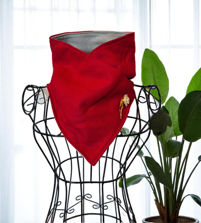 Stunning Red Cashmere Cozy Wrap (1)