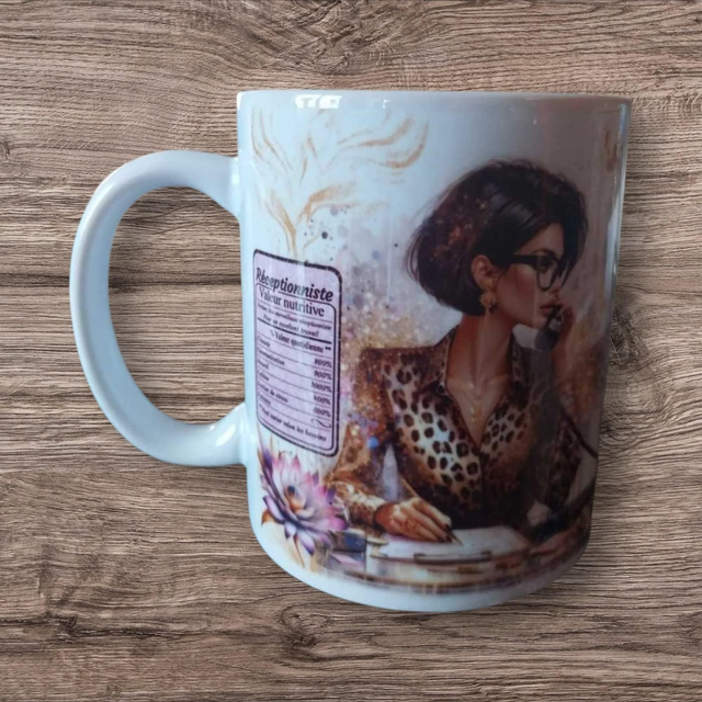 Mug "super réceptionniste,  secrétaire "