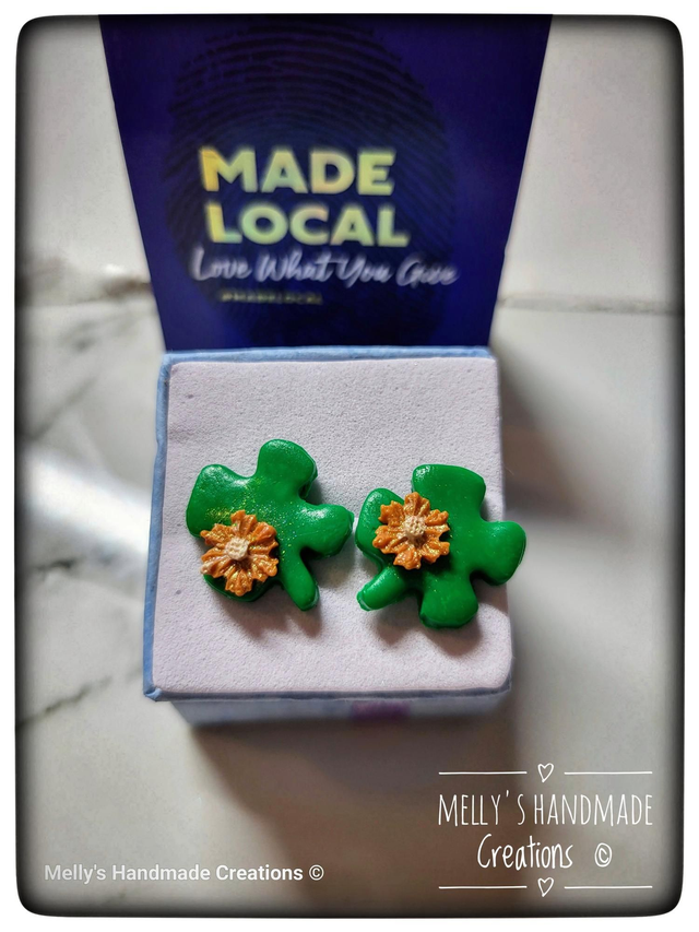 Clover and Flower stud earrings 