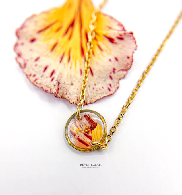 Bracelet - Fleur de flamboyant réversible 