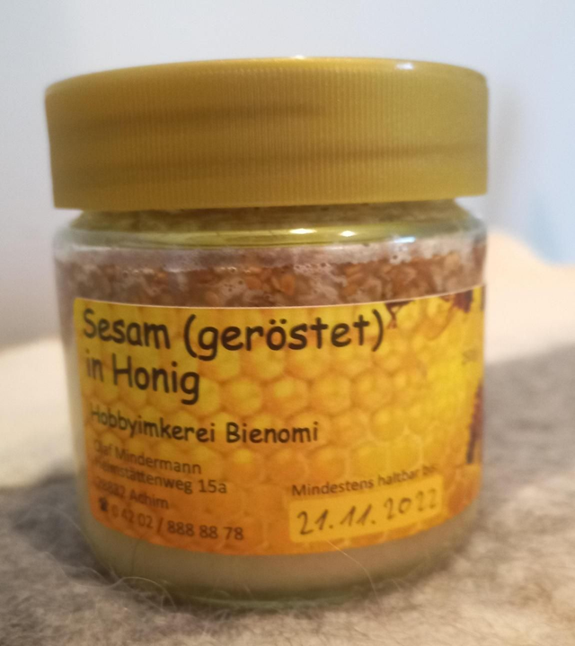 gerösteter Sesam in Honig, 250-g-Glas