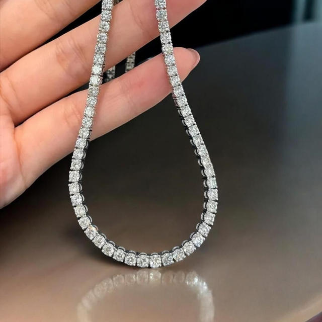 Collier Tennis de Luxe 5mm en Cuivre Plaqué-Or 18K avec Zircons Cubiques Étincelants