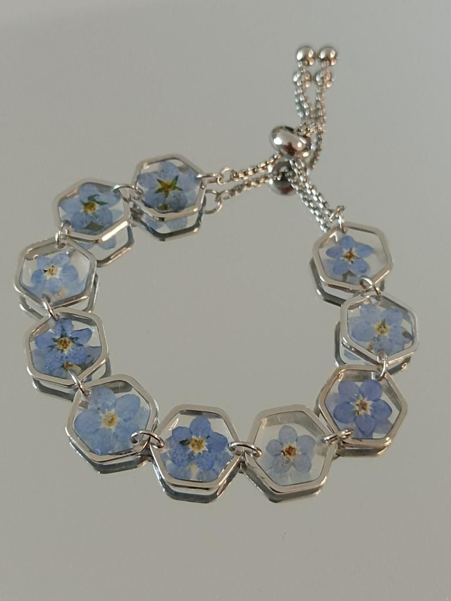 Bracelet Hexagones Myosotis 