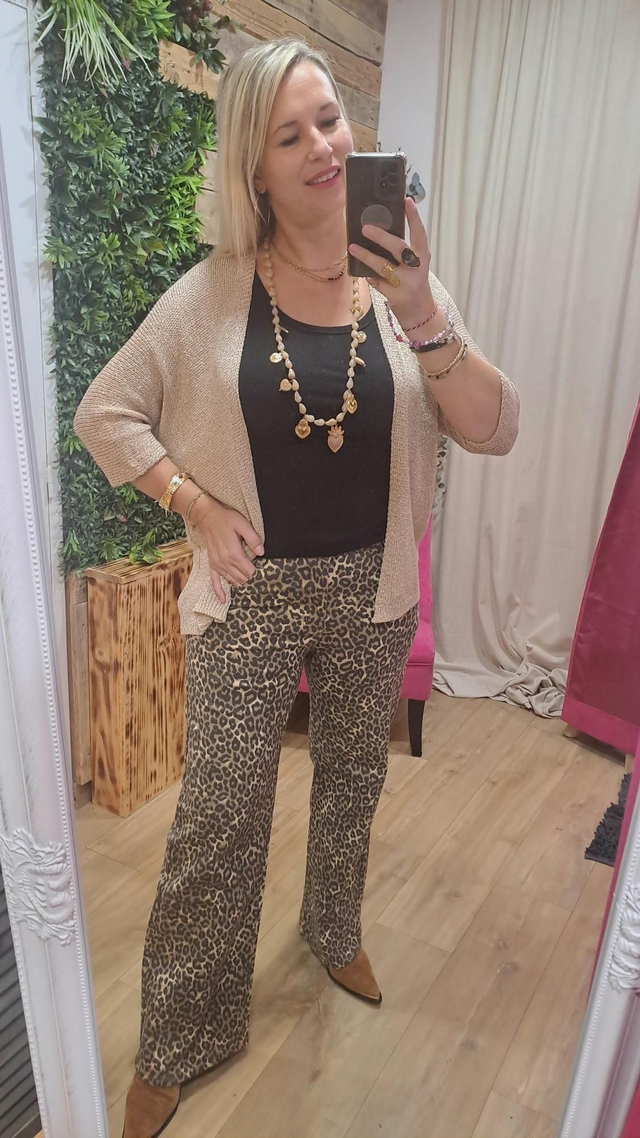Gilet crochet doré