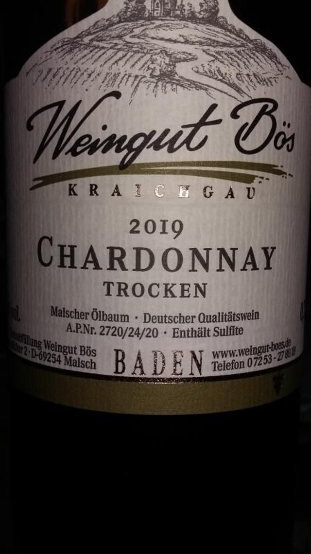 2019 Chardonnay trocken Malscher Ölbaum