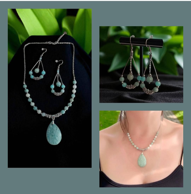 2Parure en Amazonite 