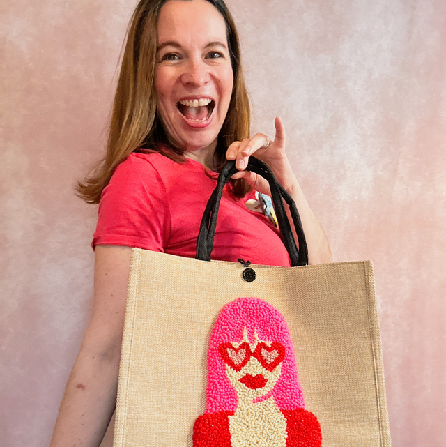 Cabas en jute girl power 