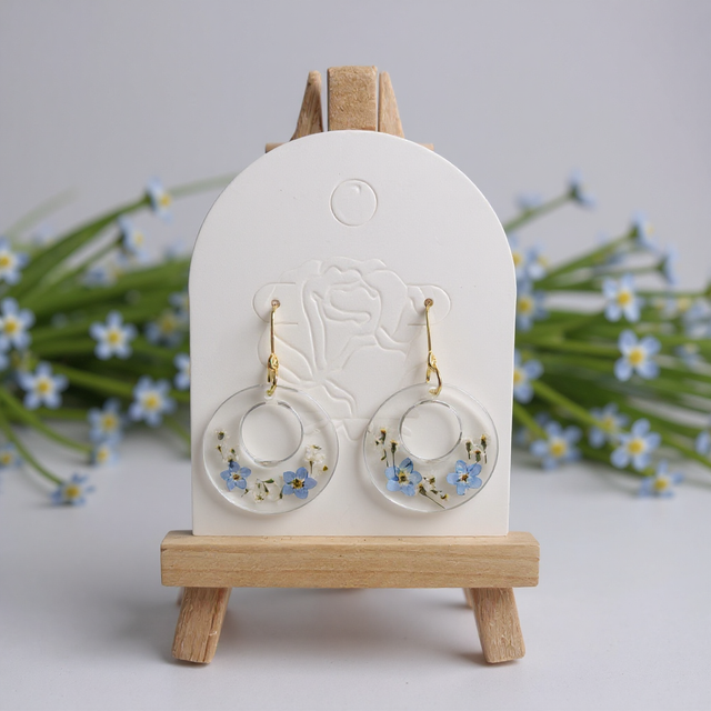 Forget-Me-Not Hoop Earrings, 18K Gold-Plated Hooks