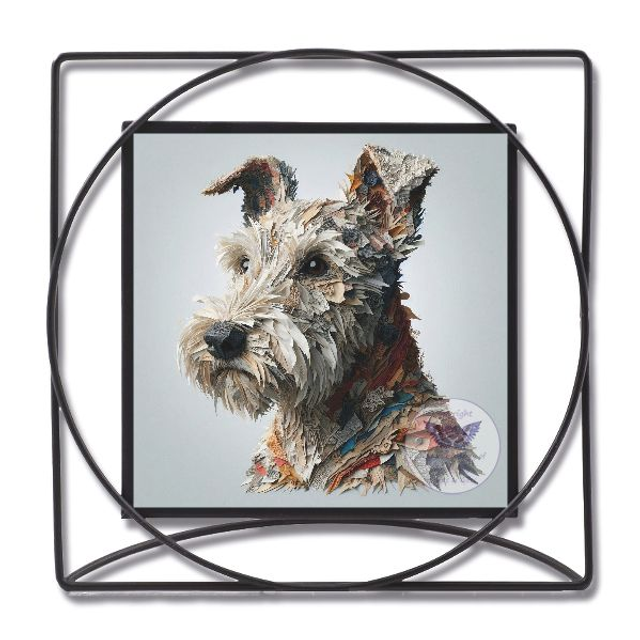 Artistic dog print in square frame (D59)