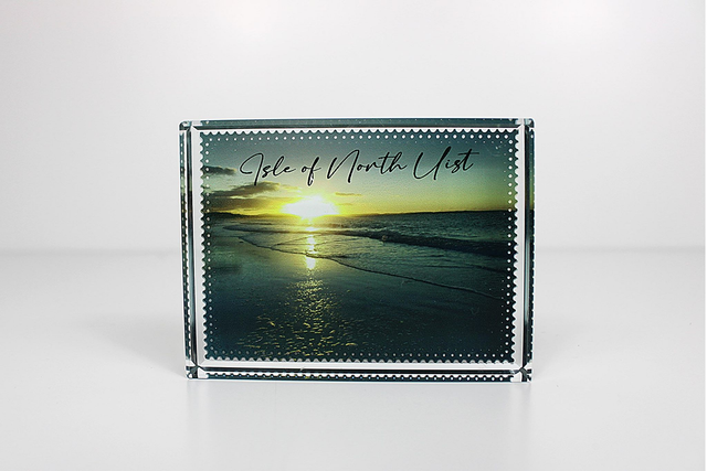 Isle of North Uist Sunset Glass Block 