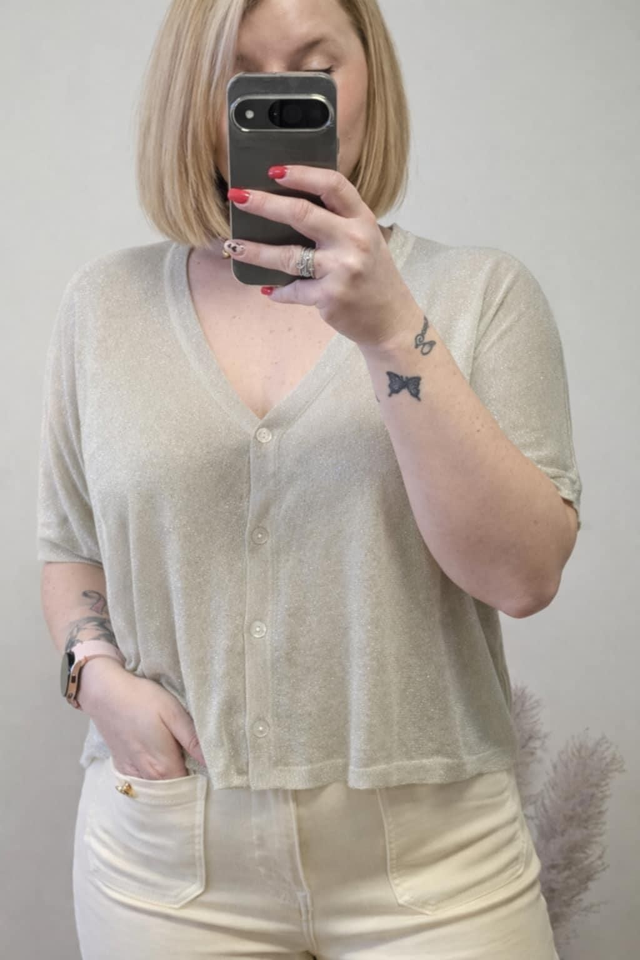 Gilet irisé capucine beige