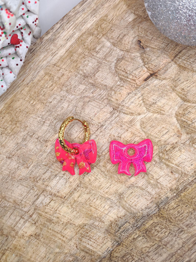 Choupettes nœuds fushia léopard réversibles 