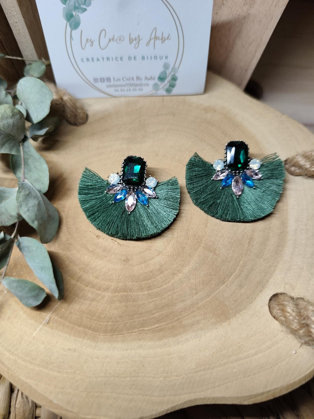 BO BOHEME DEMI LUNE DIAM'S VERT SAPIN 0001333